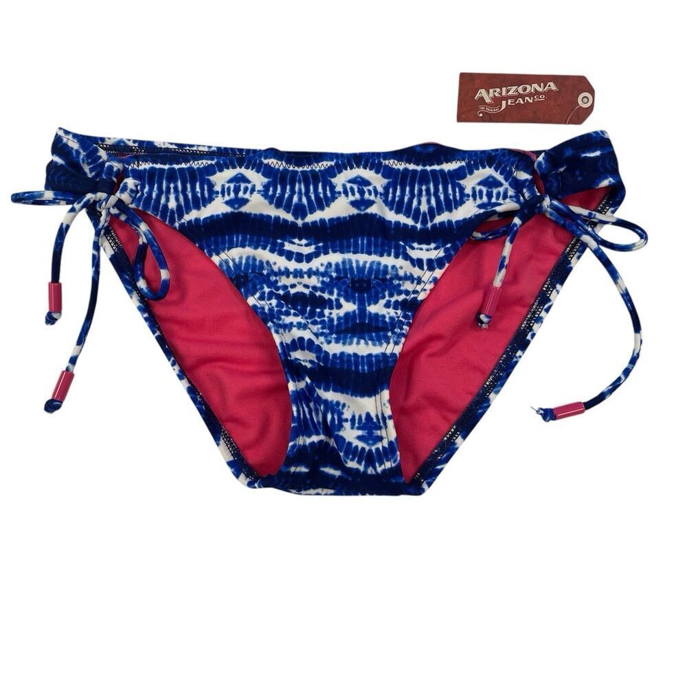 Arizona Jeans Co. Bikini Bottom Blue & White Tie-Dye Juniors Size Medium
